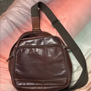 Sophisticated Brown Leather Messenger Bag